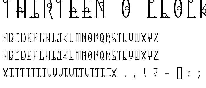 Thirteen O Clock font